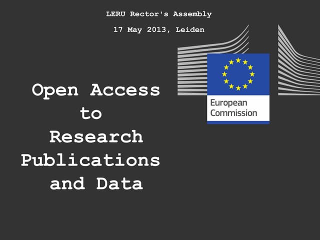 Open Access to Research Publications and Data