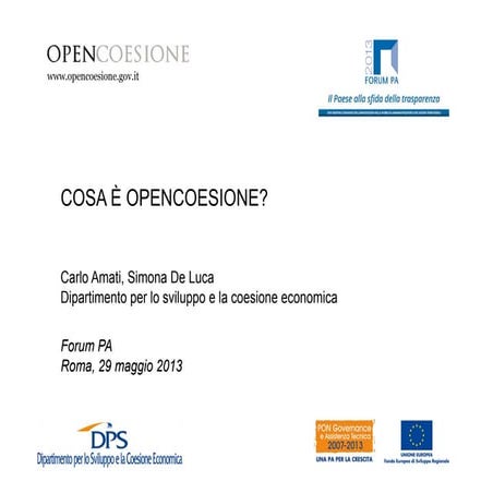 COSA È OPENCOESIONE?