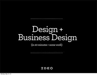 Design with IDEO: Designing Sustainable Human Centered Business Models
