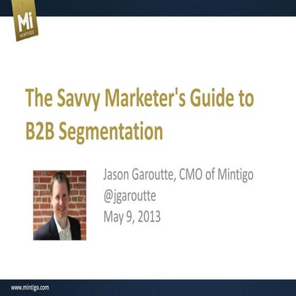 Mintigo: The Savvy Marketer's Guide to B2B Segmentation