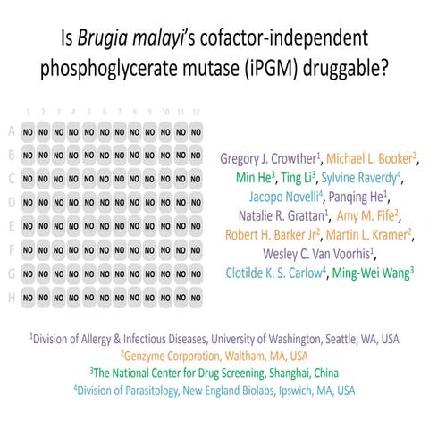 Is Brugia malayi’s cofactor-independent phosphoglycerate mutase (iPGM) drugga...
