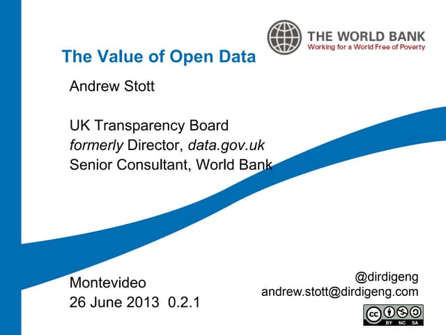 Value of Open Data: Presentation at Latin America Open Data Conference