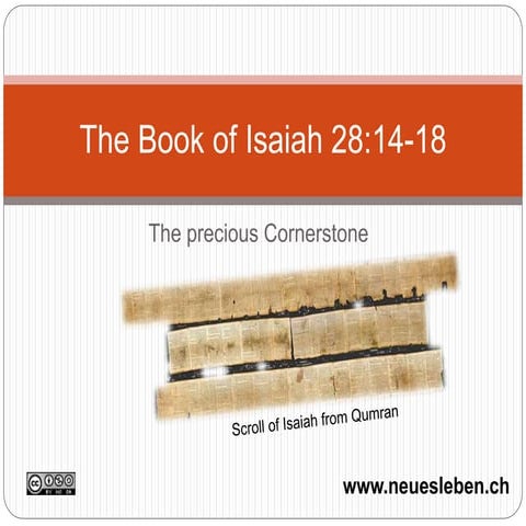 Isaiah 28:14-18 precious cornerstone
