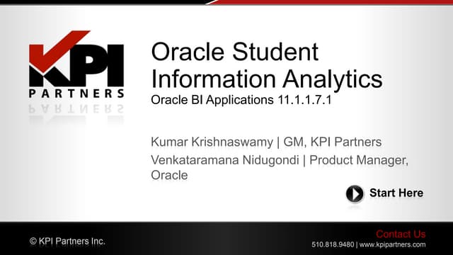 Student Information Analytics for Oracle Campus Solutions