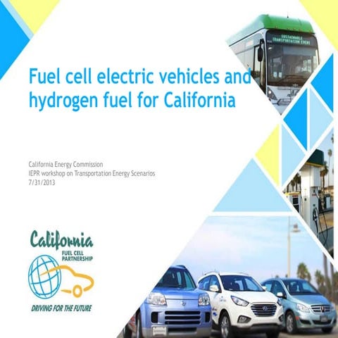 Fuel Cell Electric Vehicles and Hydrogen Fuel for Califonia