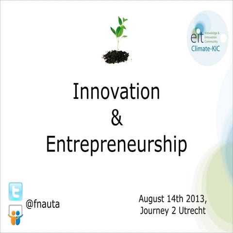 Innovation and Entrepreneurship Masterclass Climate-KIC Journey