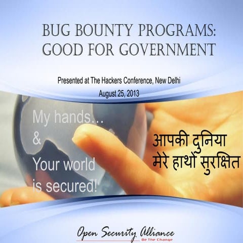 Bug Bounty Programs : Good for Government