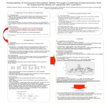 Predictability of Consonant Perception Ability Through a Listening Comprehens...
