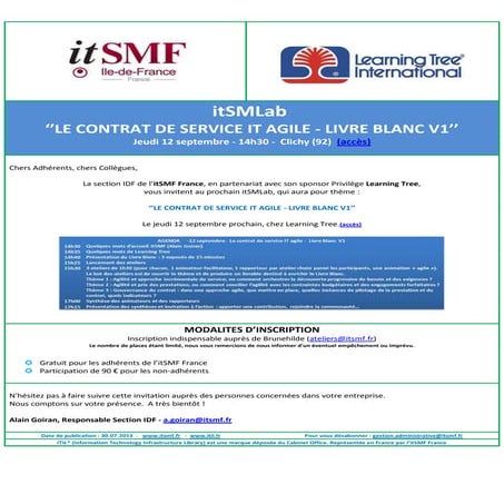Le contrat de service IT agile, Livre blanc itSM Lab