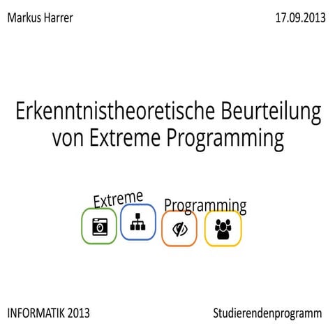 Erkenntnistheoretische Beurteilung von Extreme Programming