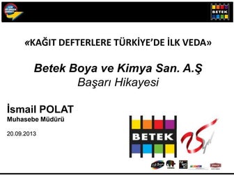 Betek FilliBoya İsmail Polat e-defter sunumu