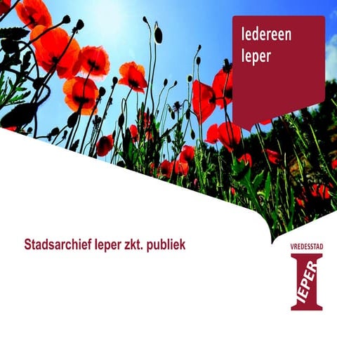 Stadsarchief Ieper zkt. publiek