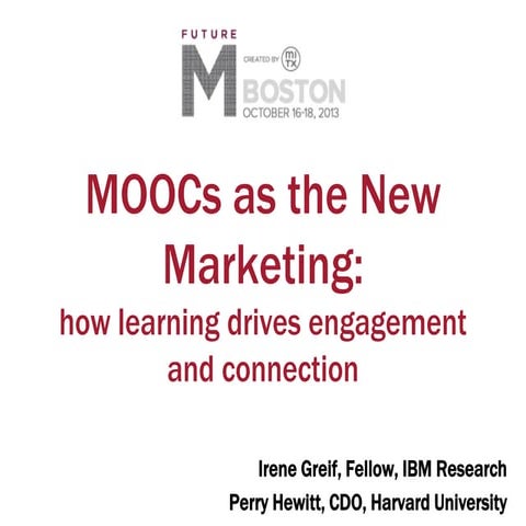MOOCs as New Marketing – The Intersection of Marketing and Education, Tech an...