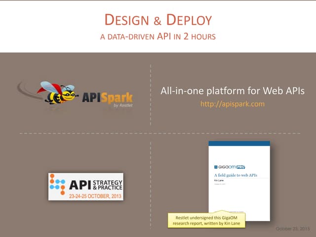 Design & Deploy a data-driven Web API in 2 hours