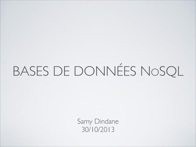 Bases de données NoSQL