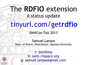 The RDFIO Extension - A Status update