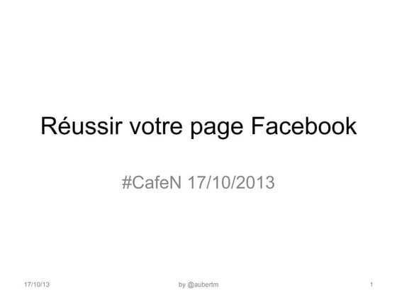 Café Numérique Namur: Réussir sa page Facebook