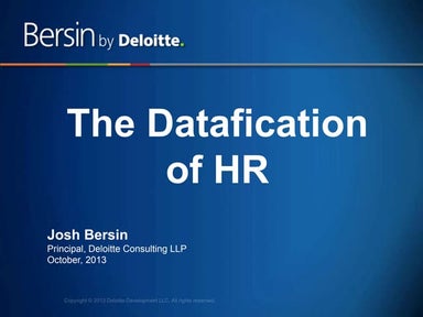 The Datafication of HR:  People Science is Here