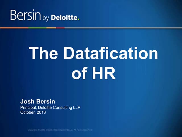 The Datafication of HR:  People Science is Here