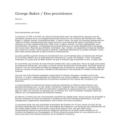 2013 110 24 george baker dos precisiones (op ed in reforma) (1)