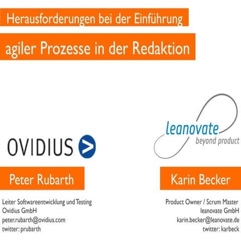 Workshop Agile Prozesse in der Redaktion - tekom 2013