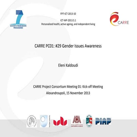 Gender Issues Awareness in CARRE FP7-ICT project
