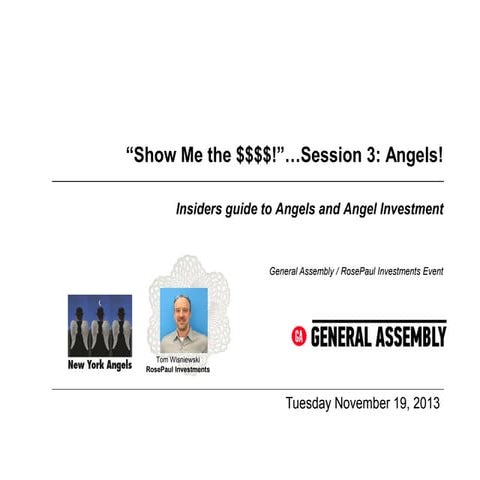 Show Me the Money:  Angel Investors and Angel Fundraising