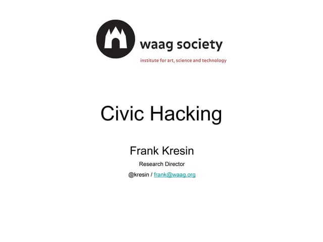Civic Hacking & Digital Social Innovation