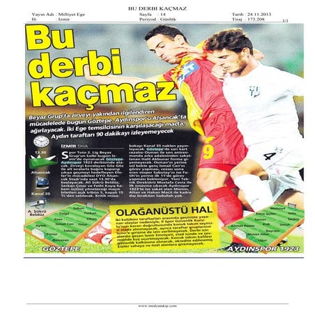 Basında Bugün Göztepe