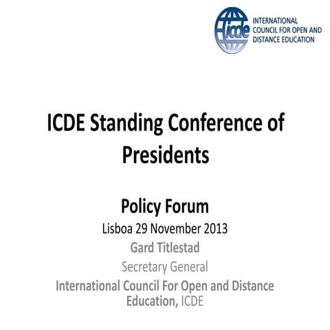 ICDE Policy Forum in partnership with UNESCO: Directions and challenges for g...