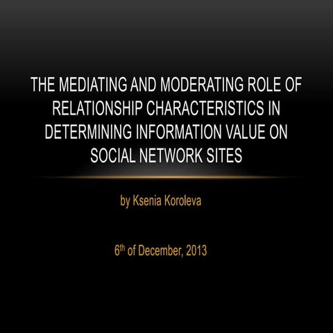 Relationship Characteristics on Social Network Sites