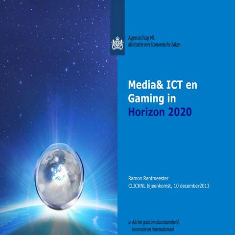 Ramon Rentmeester (AgentschapNL) @ Horizon 2020 voorlichtingsbijeenkomst