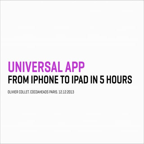 Universal app par d’Olivier Collet