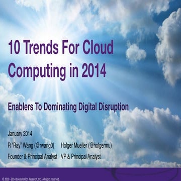 10 Trends for #Cloud Computing in 2014 To Dominate Digital Disruption