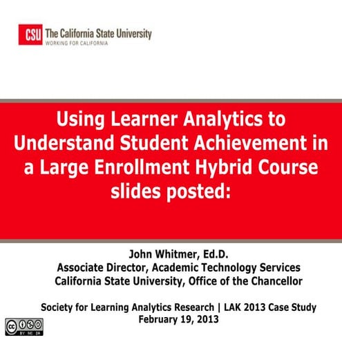 Using Learning Analytics to Understand Student Achievement