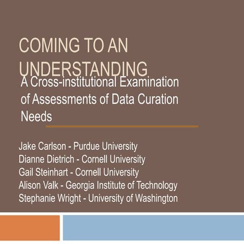 Coming to an Understanding: a Cross-institutional Examination of Assessments ...