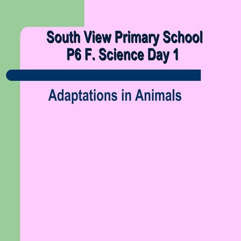 2013 adaptations in animals p6 f. sci elearning day 1