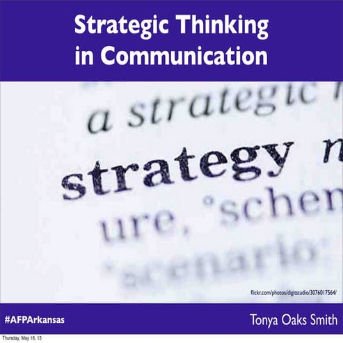 Strategic Thinking in Communication | PPT