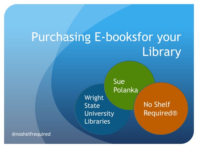 Purchasing E-Books for your Library