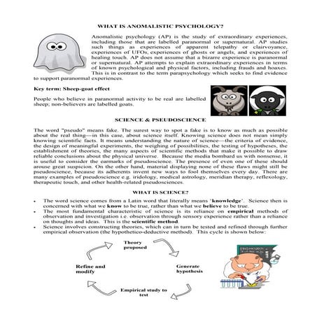 Anomalistic psychology | DOCX