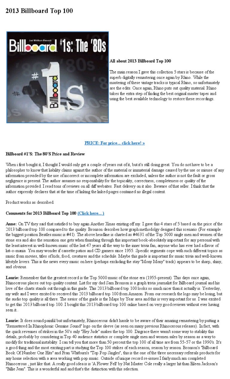 2013 billboard top 100