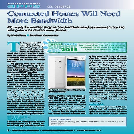 Connected Homes Will Need More Bandwidht
