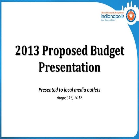 2013 budget presentation 8 13 12