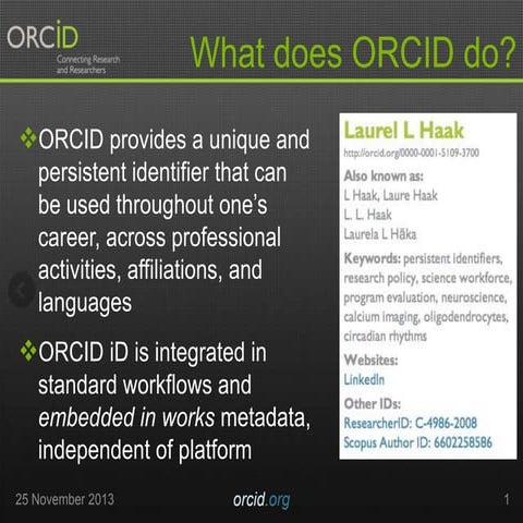 2013 CrossRef Annual Meeting Flash Update ORCID, Ed Pentz.