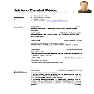 Currículum Vitae  Isidoro Candel (A...