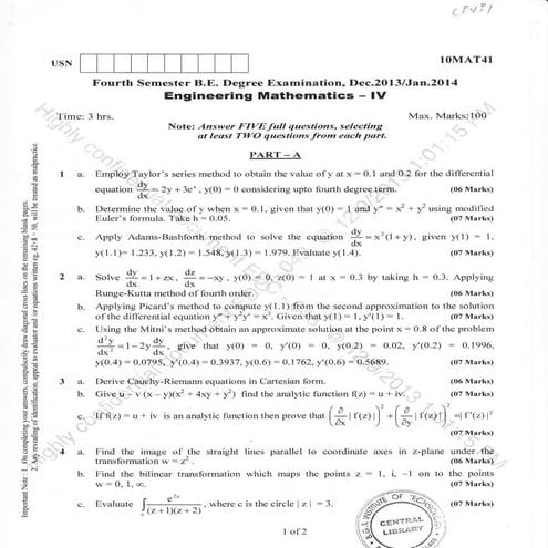 4th Semester Civil Engineering (2013-December) Question Papers