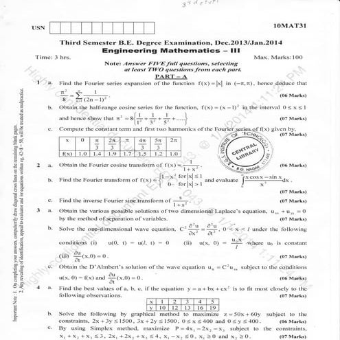 3rd Semester Civil Engineering (2013-December) Question Papers