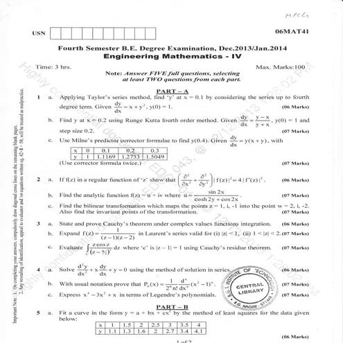 4th Semester Mechanical Engineering (2013-December) Question Papers