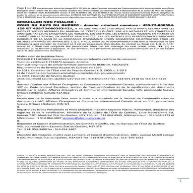 2013 demande formelle à reno bernier de renoncer à son serment de confidentia...