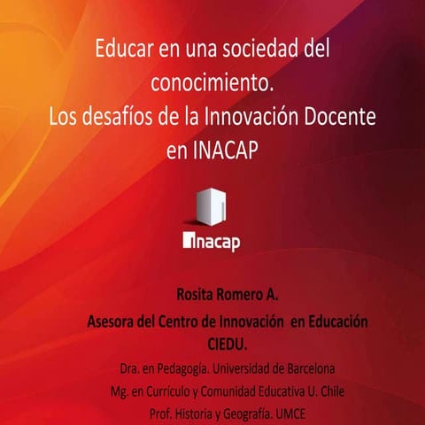 Educar en una sociedad del conocimiento